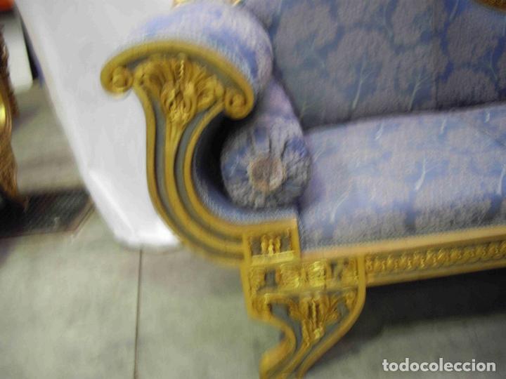 Vintage: SOFA TALLA PAN DE ORO AZUL - Foto 5