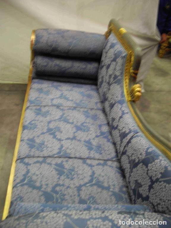 Vintage: SOFA TALLA PAN DE ORO AZUL - Foto 6