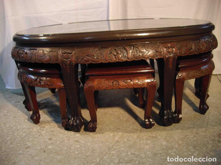 Vintage: MESA CENTRO TALLA 6 TABURETES - Foto 10