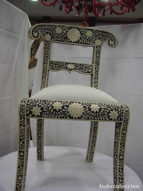 Vintage: SILLA INCRUSTACION HUESO - Foto 2