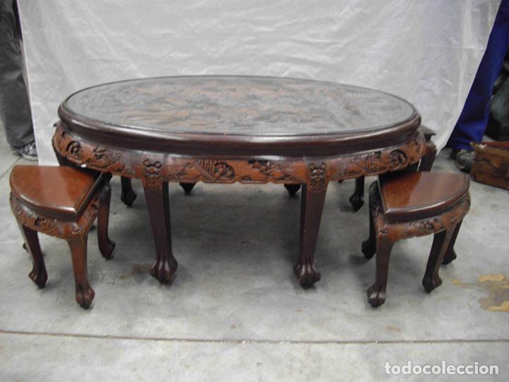 Vintage: MESA CENTRO TALLA 4 TABURETES - Foto 2