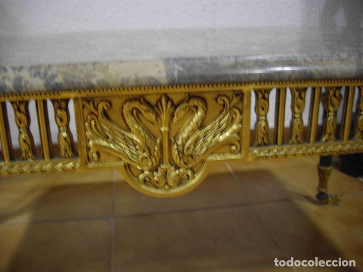 Vintage: MESA CAFE BRONCE Y MARMOL - Foto 5