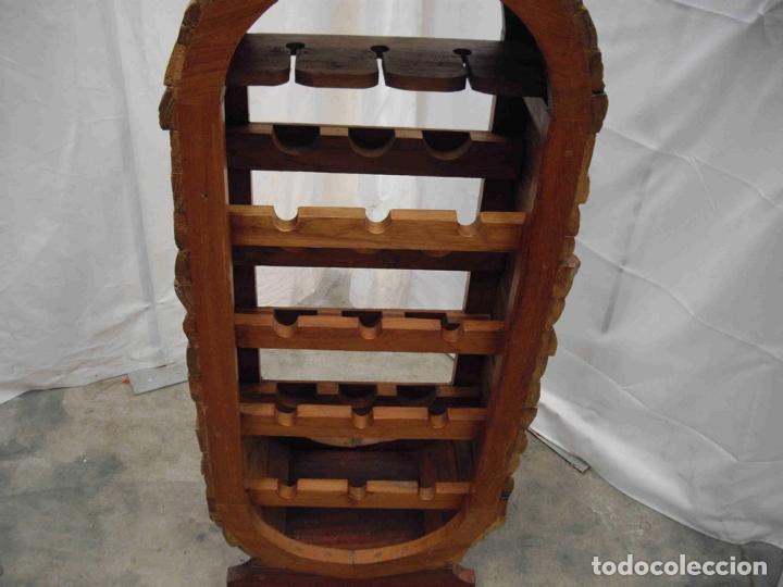 Vintage: BOTELLERO OVAL R&Uacute;STICO MADERA - Foto 4