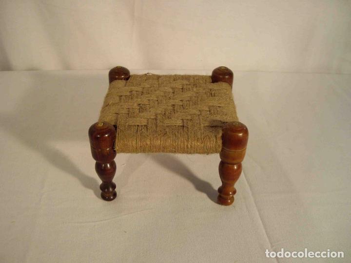 Vintage: PAR TABURETES MADERA CUERDA - Foto 1