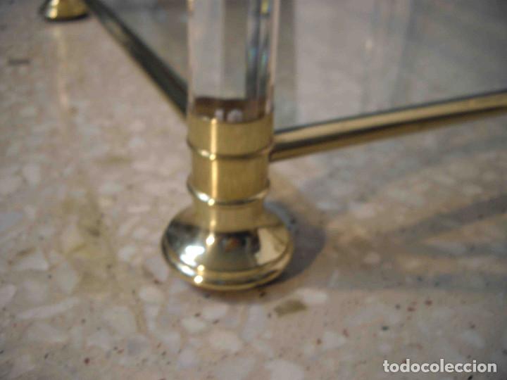 Vintage: MESA AUX CUADRA METAL CRISTAL BISEL - Foto 7