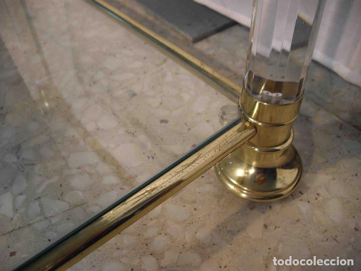 Vintage: MESA AUX CUADRA METAL CRISTAL BISEL - Foto 9
