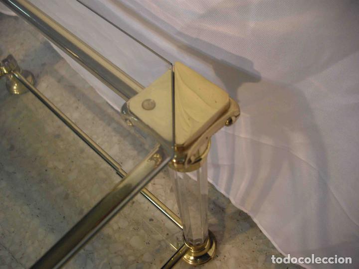 Vintage: MESA AUX CUADRA METAL CRISTAL BISEL - Foto 11