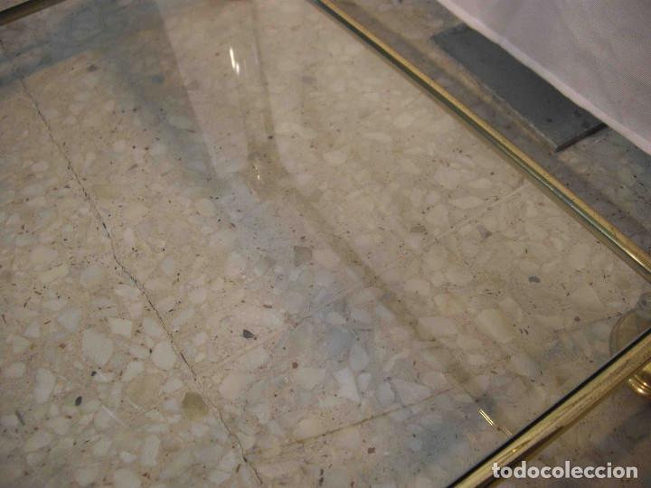 Vintage: MESA AUX CUADRA METAL CRISTAL BISEL - Foto 12