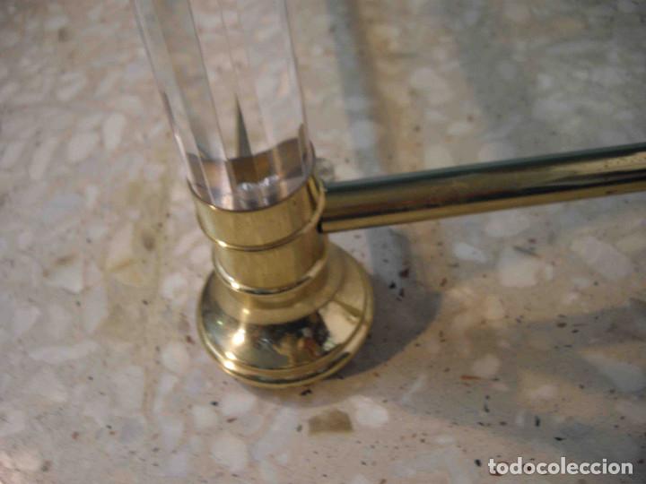 Vintage: MESA AUX CUADRA METAL CRISTAL BISEL - Foto 13
