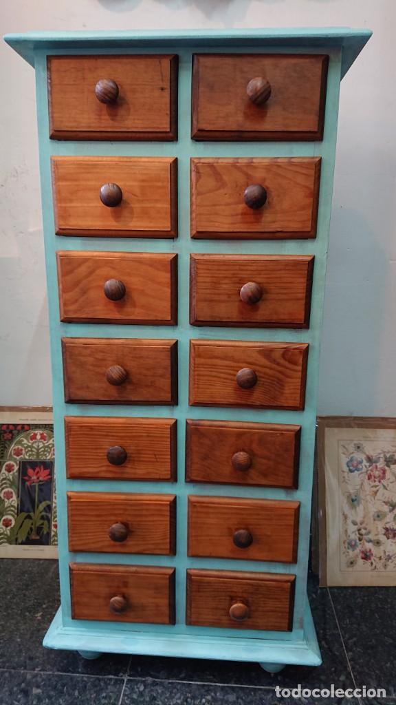 mueble cajonera de madera con 14 cajones - colo - Compra venta en  todocoleccion
