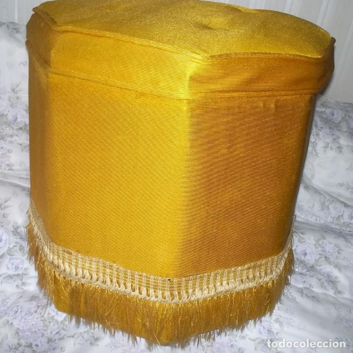 Vintage: PUF TABURETE CON FLECOS A&Ntilde;OS 60 - Foto 1