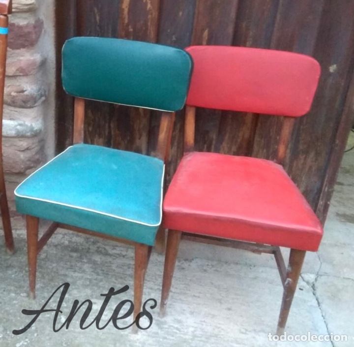 Vintage: PAREJA DE SILLAS PINTADAS - Foto 4