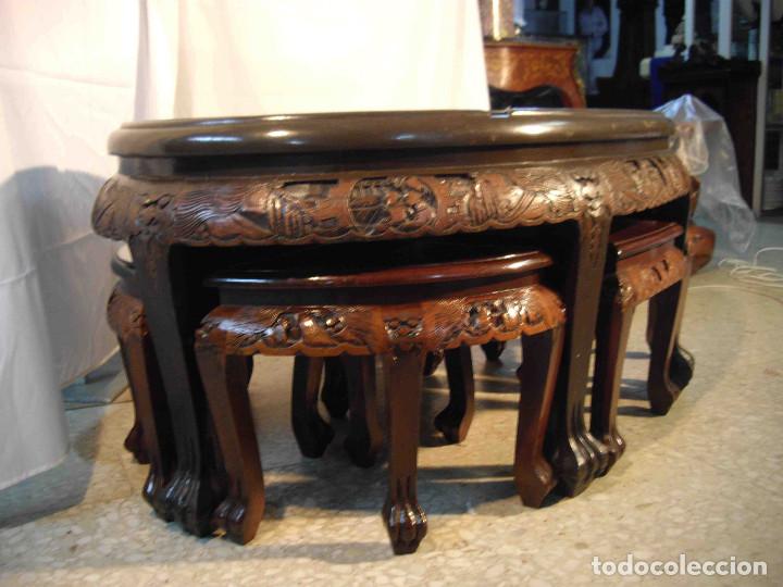 Vintage: MESA CENTRO TALLA 6 TABURETES - Foto 2