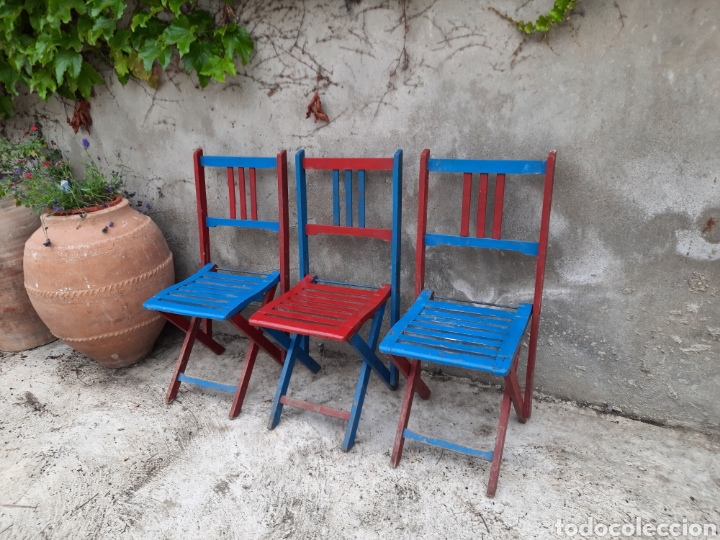 Vintage: Sillas plegables de madera - Foto 2