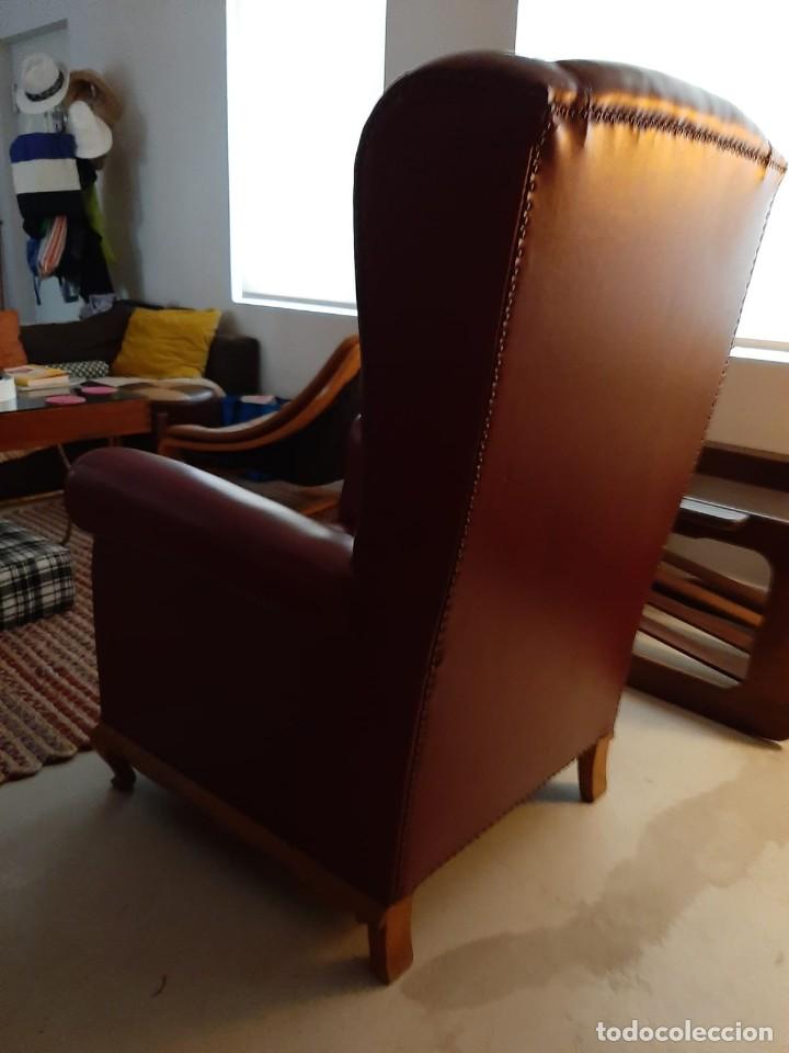 Vintage: C&oacute;modo sillon vintage burdeos en skay. - Foto 3