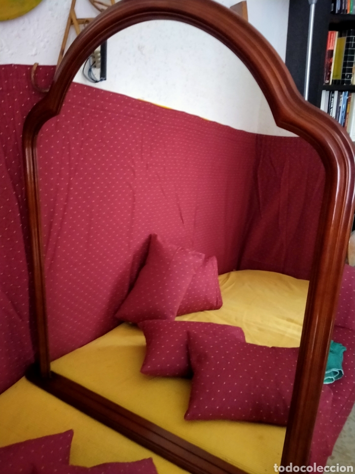 Vintage: Espejo de los 70, de tocador, de madera maciza, - Foto 1