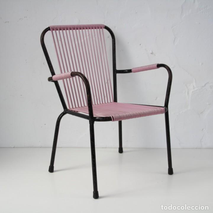 Vintage: Silla infantil scoubidou rosa - Foto 1