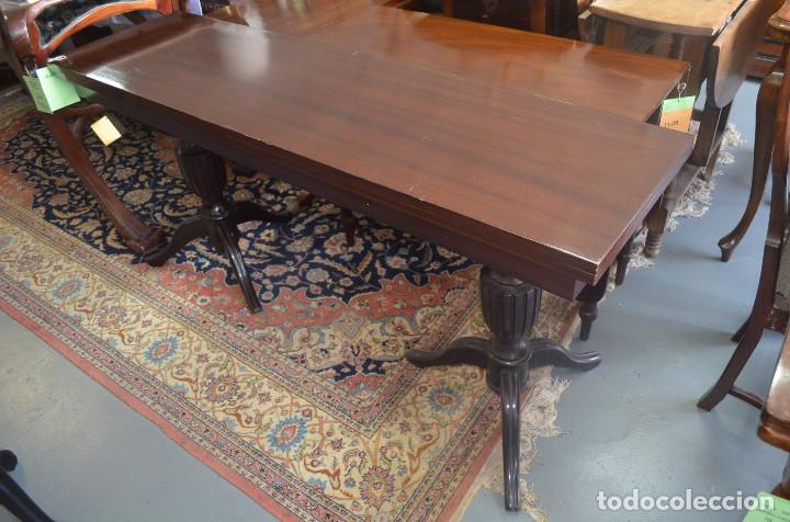 Vintage: MESA EXTENSIBLE DE LIBRO PARA COMEDOR, O PLEGADA COMO CONSOLA - Foto 5