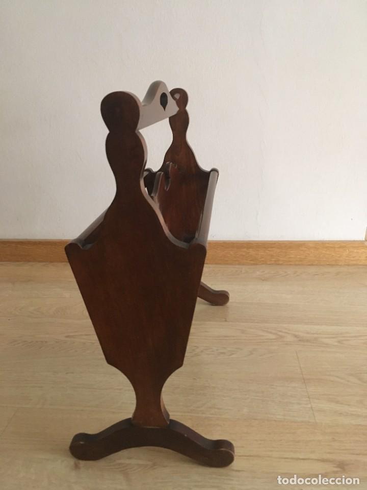 Vintage: Revistero vintage de madera - Foto 4