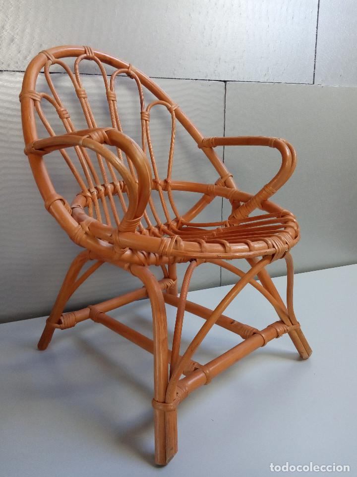 Vintage: SILLA INFANTIL DE BAMB&Uacute;, RAT&Aacute;N Y MIMBRE - Foto 1