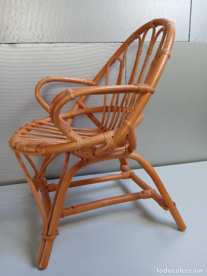 Vintage: SILLA INFANTIL DE BAMB&Uacute;, RAT&Aacute;N Y MIMBRE - Foto 2