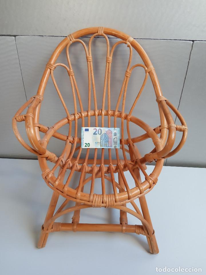 Vintage: SILLA INFANTIL DE BAMB&Uacute;, RAT&Aacute;N Y MIMBRE - Foto 3