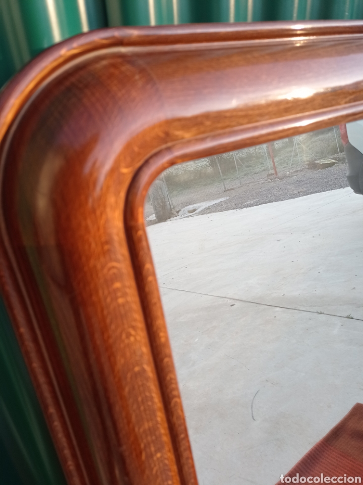Vintage: ESPEJO EN MADERA MACIZA CON ESQUINAS REDONDEADAS. - Foto 7