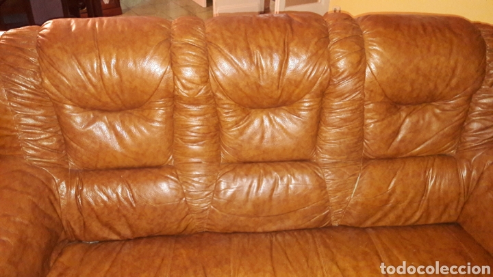 Vintage: Precioso sof&agrave; en piel y madera - Foto 3