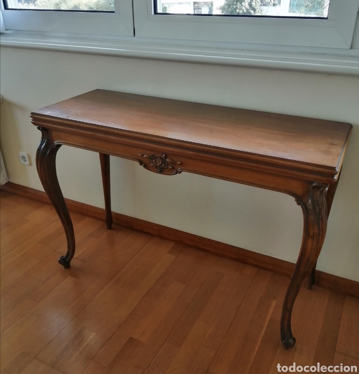 Vintage: Mesa de nogal Plegable. - Foto 1