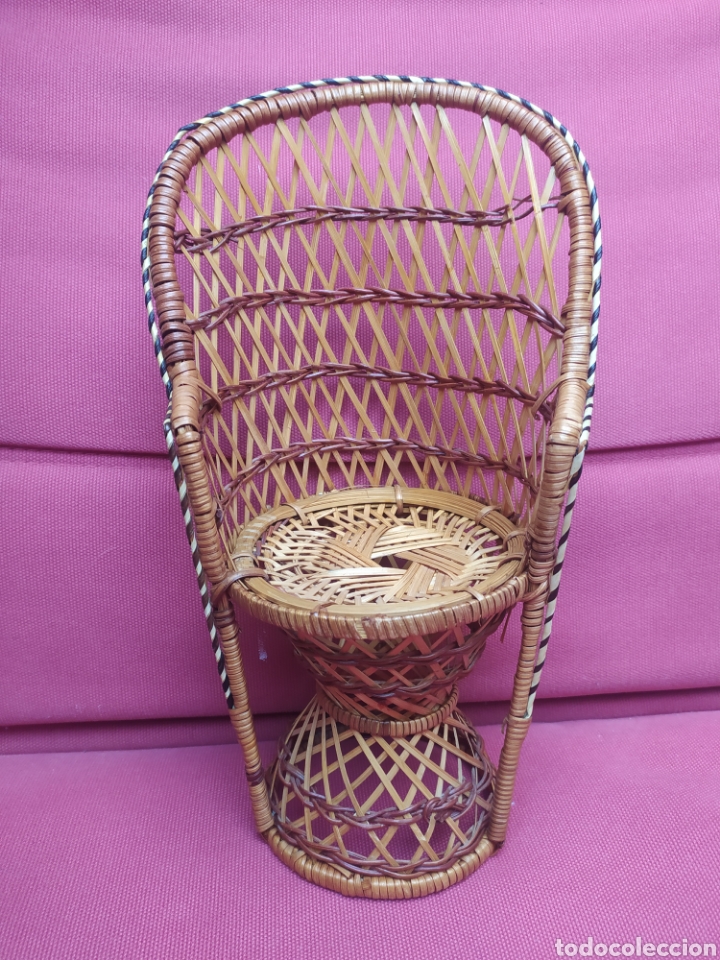 Vintage: Sill&oacute;n mimbre mu&ntilde;ecas - Foto 1