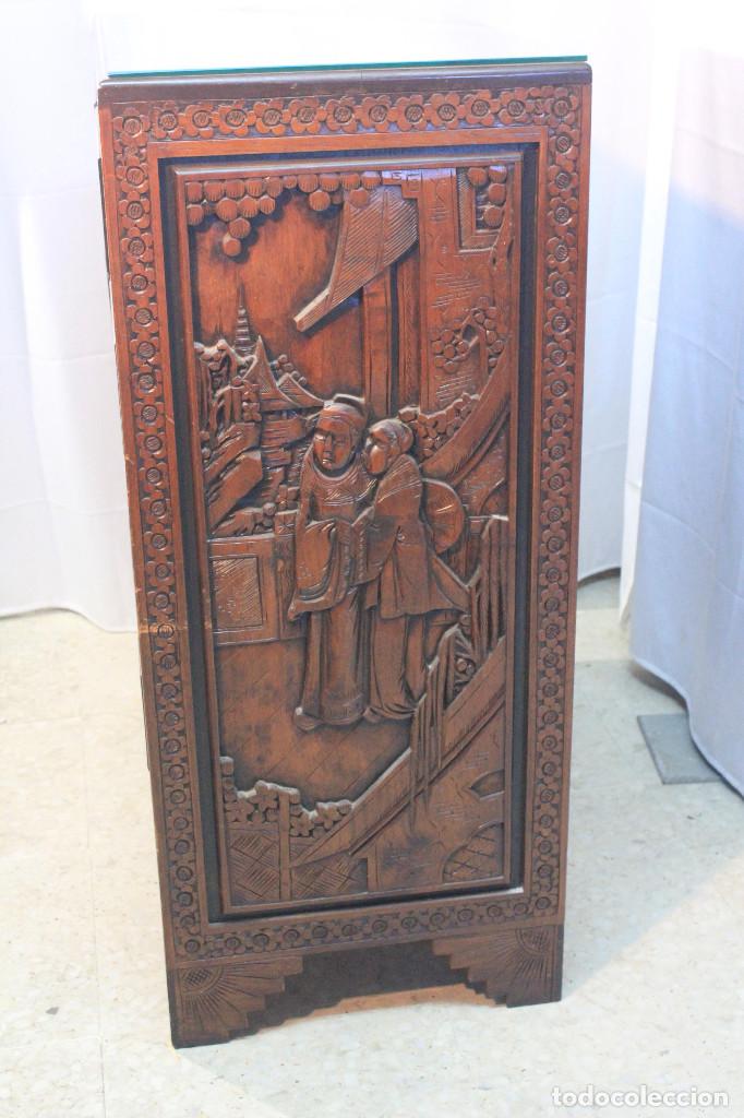 Vintage: COMODA TALLA ORIENTAL MARRON - Foto 3
