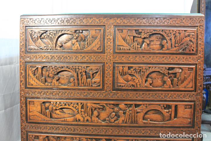 Vintage: COMODA TALLA ORIENTAL MARRON - Foto 6