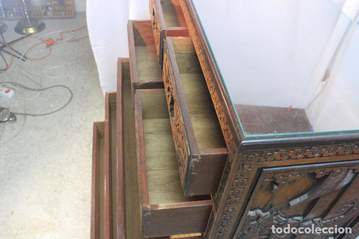 Vintage: COMODA TALLA ORIENTAL MARRON - Foto 7