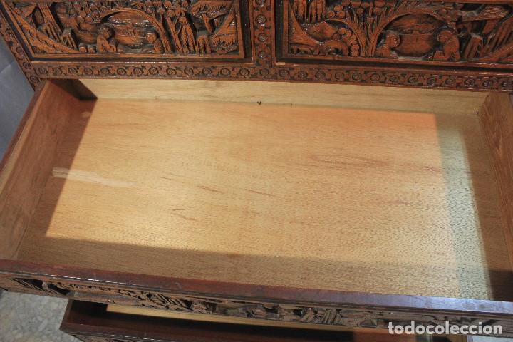 Vintage: COMODA TALLA ORIENTAL MARRON - Foto 9