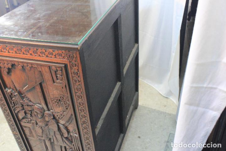 Vintage: COMODA TALLA ORIENTAL MARRON - Foto 13