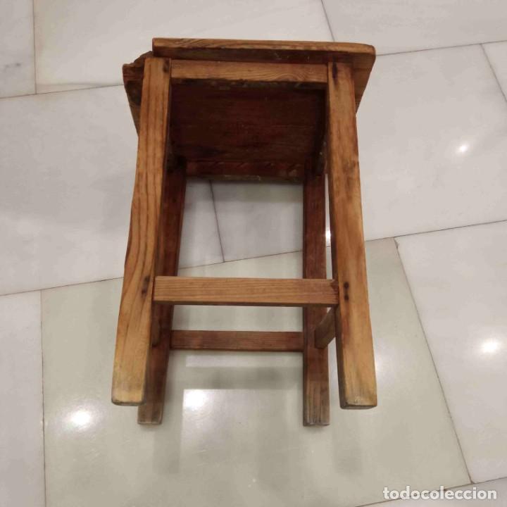 Vintage: antiguo taburete de madera - Foto 8