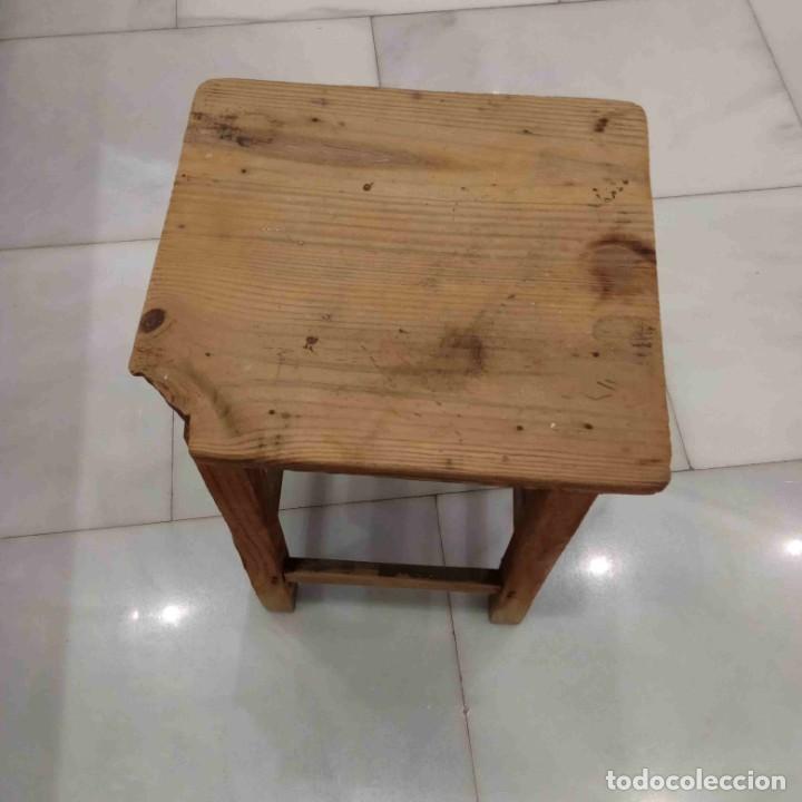 Vintage: antiguo taburete de madera - Foto 9