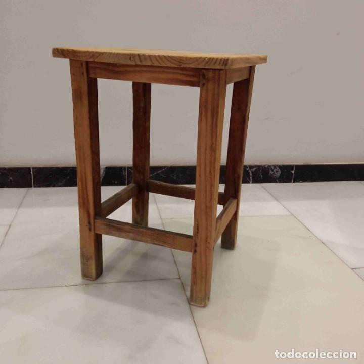 Vintage: antiguo taburete de madera - Foto 11