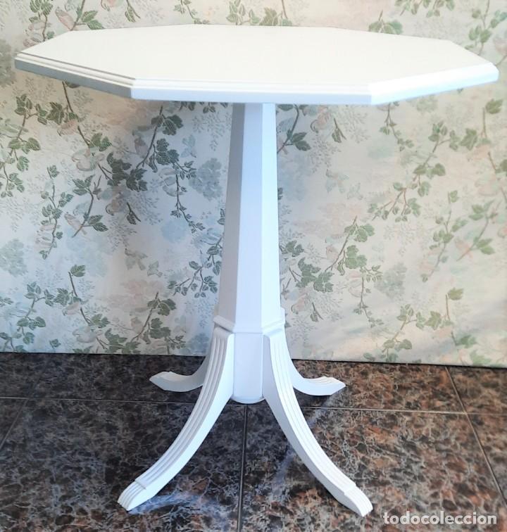 Vintage: MESA VELADOR BLANCO OCTOGONAL 62 X 65 - Foto 2