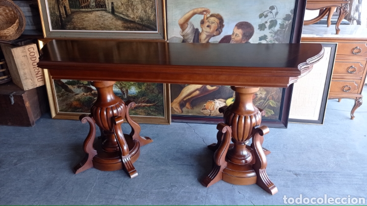 Vintage: Mesa libro vintage de madera de roble. - Foto 6