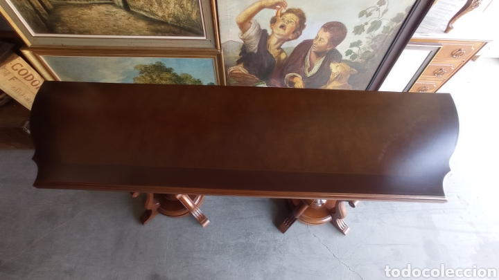 Vintage: Mesa libro vintage de madera de roble. - Foto 8