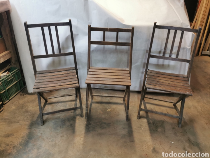 Vintage: 3 sillas plegables - Foto 1
