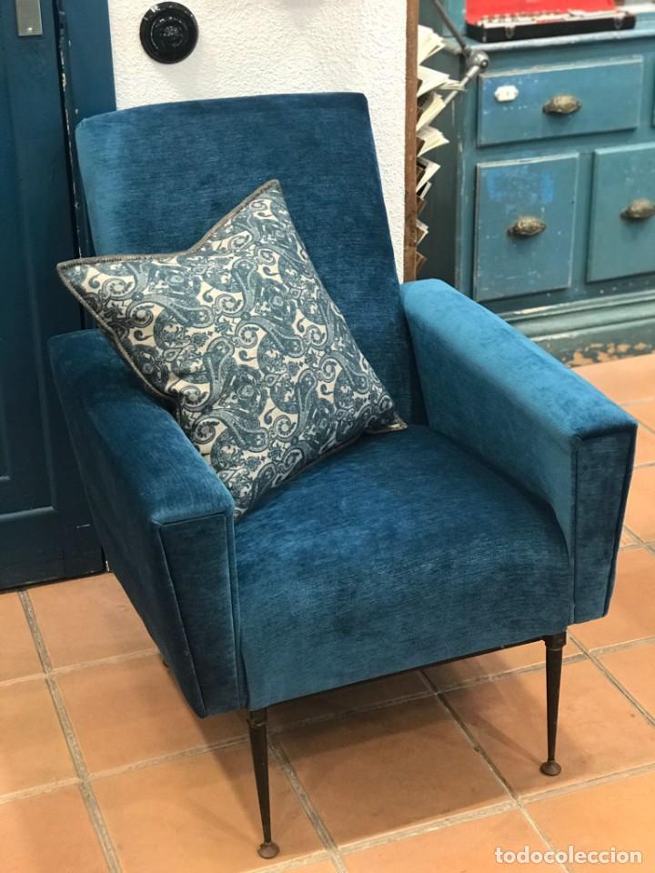 Vintage: Sill&oacute;n l&iacute;neas rectas a&ntilde;os 60 - Foto 6