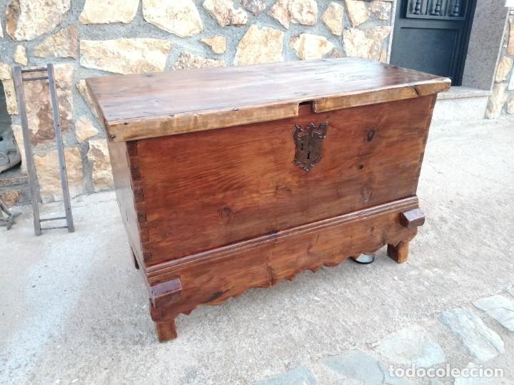 Vintage: Baul arca de madera restaurado mueble antiguo - Foto 1