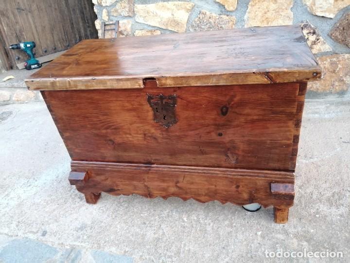 Vintage: Baul arca de madera restaurado mueble antiguo - Foto 13