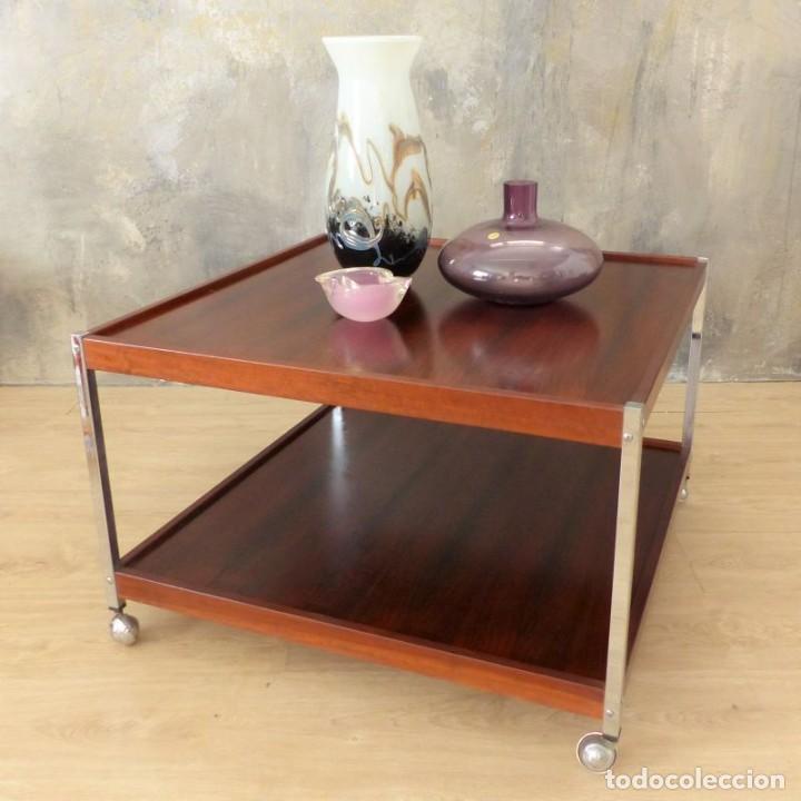 Vintage: Mesa auxiliar de teca con ruedas. 1950 - 1959 - Foto 1