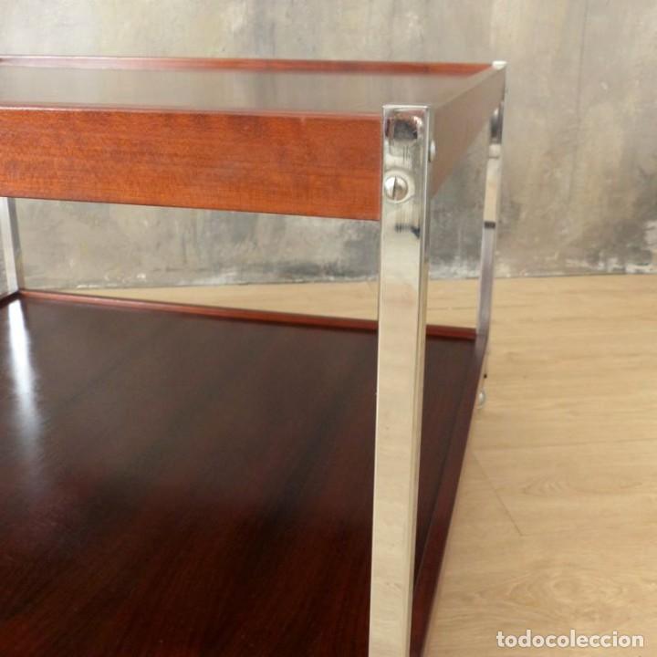 Vintage: Mesa auxiliar de teca con ruedas. 1950 - 1959 - Foto 6