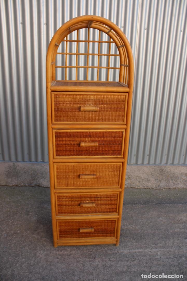 Vintage: mueble de mimbre de 5 cajones - Foto 4