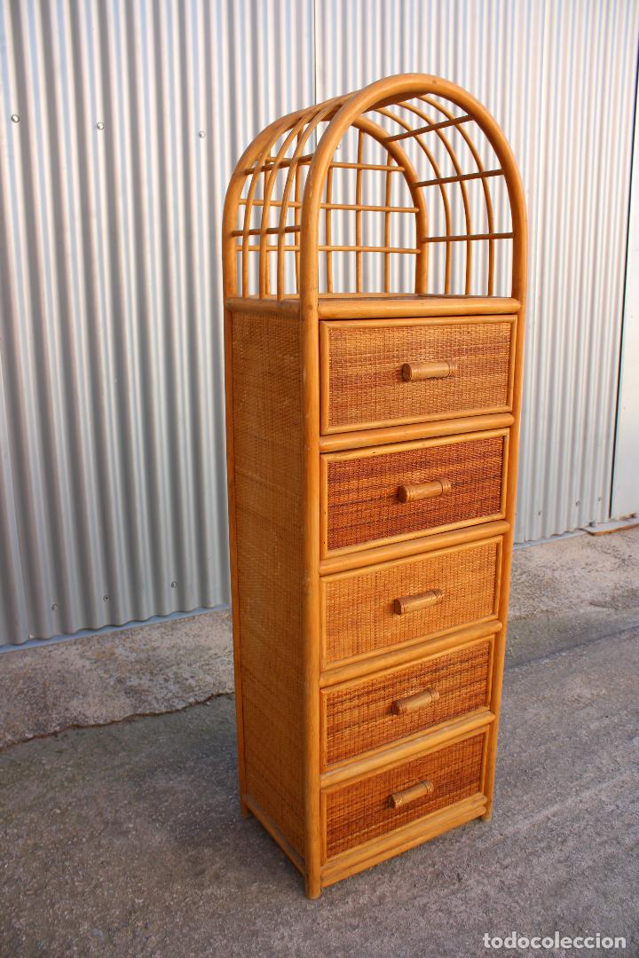 Vintage: mueble de mimbre de 5 cajones - Foto 6