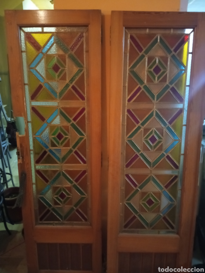 Vintage: Vidriera hecha de mano 2 puertas - Foto 1